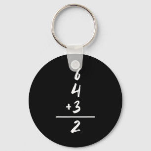 Baseball Inspired Math 6 4 3 2 Double Play Softbal Key Ring
