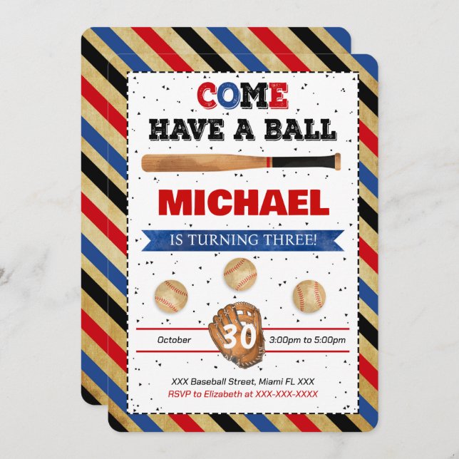 Baseball Invitation (Front/Back)