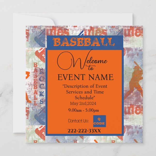 BASEBALL  INVITATION (Front)