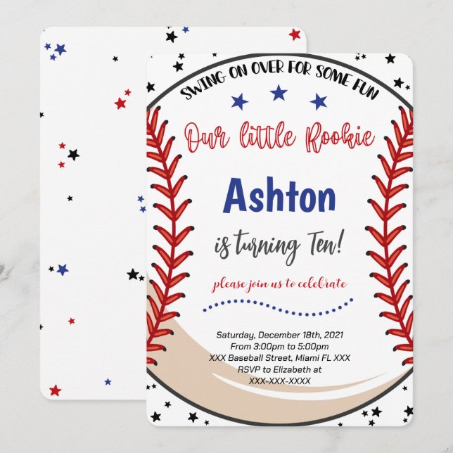 Baseball Invitation (Front/Back)
