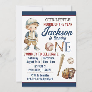 Baseball invitation Baseball boy birthday card