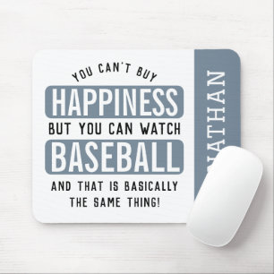 Baseball is Happiness Funny Baseball Custom Mouse Mat