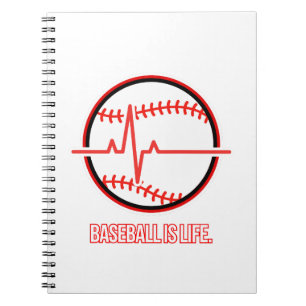Baseball is Life Heartbeat Pulse Graphic Notebook