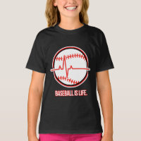 Baseball is Life Heartbeat Pulse Graphic