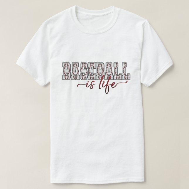 Baseball Is Life Short Sleeve  T-Shirt (Design Front)