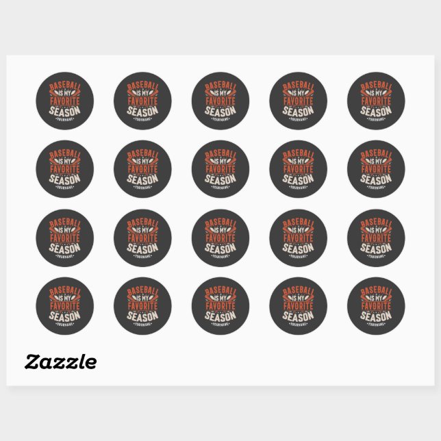 Baseball is my Favourite Season Classic Round Sticker (Sheet)
