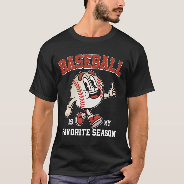 Baseball Is My Favourite Season Cute Ball Kawaii T-Shirt (Front)