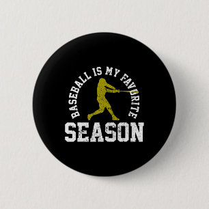Baseball Is My Favourite Season Vintage Gift  6 Cm Round Badge