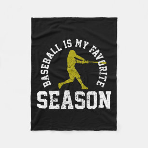 Baseball Is My Favourite Season Vintage Gift Fleece Blanket