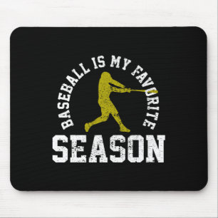 Baseball Is My Favourite Season Vintage Gift Mouse Mat