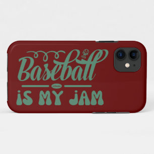 BASEBALL IS MY JAM funny typographic baseball iPhone 11 Case