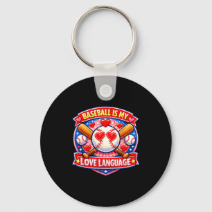 Baseball Is My Love Language Valentine Key Ring