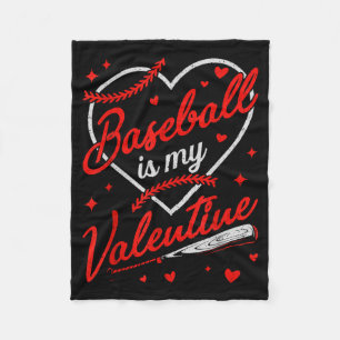Baseball Is My Valentine Coach Player Lovers Cool  Fleece Blanket
