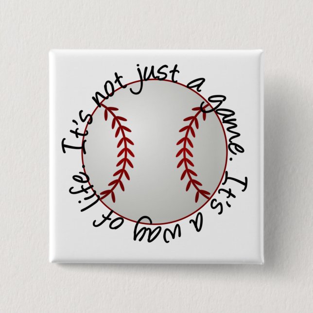 Baseball-its not just a game 15 cm square badge (Front)