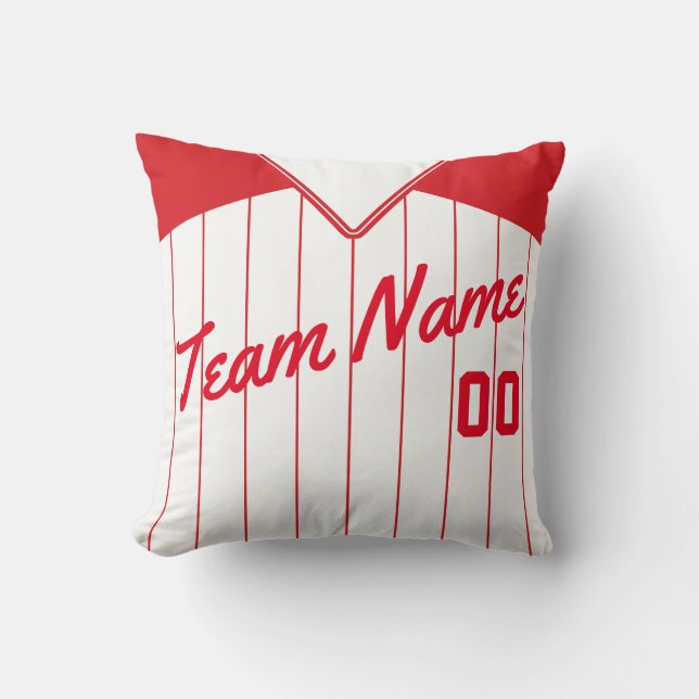 Baseball Jersey Customisable Template Pillow (Front)