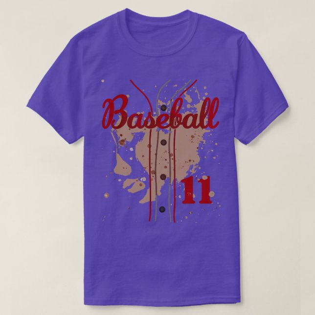 Baseball Jersey Number 11 Kids Baseball Uniform Di T-Shirt (Design Front)