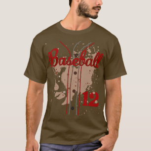 Baseball Jersey Number 12 Kids Baseball Uniform Di T-Shirt