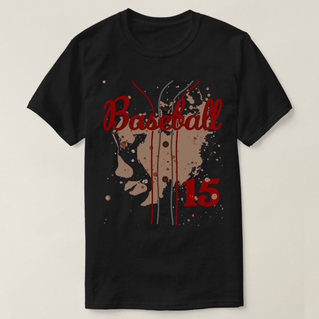 Baseball Jersey Number 15 Kids Baseball Uniform Di T-Shirt (Design Front)