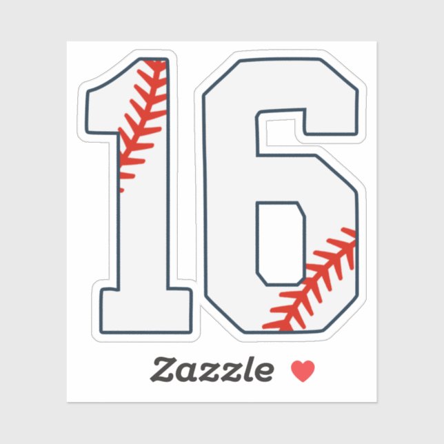 Baseball Jersey Number 16 (Sheet)