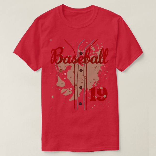 Baseball Jersey Number 19 Kids Baseball Uniform Di T-Shirt (Design Front)