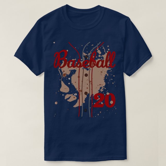 Baseball Jersey Number 20 Kids Baseball Uniform Di T-Shirt (Design Front)