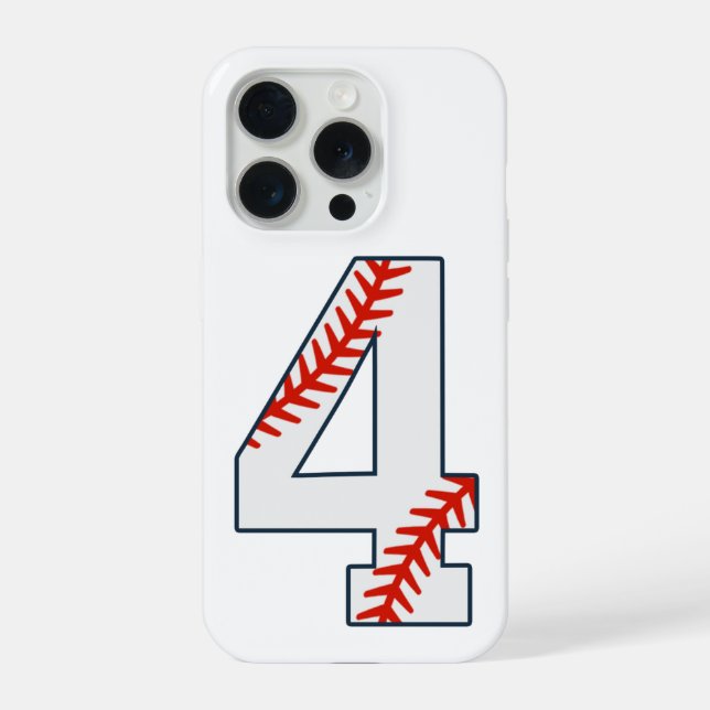 Baseball Jersey Number 4 iPhone Case (Back)