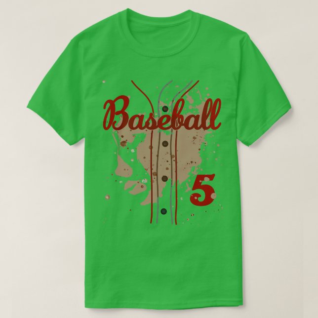 Baseball Jersey Number 5 Kids Baseball Uniform Dir T-Shirt (Design Front)