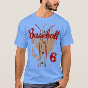 Baseball Jersey Number 6 Kids Baseball Uniform Dir T-Shirt