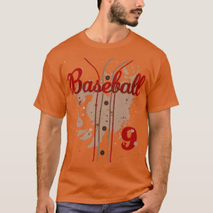 Baseball Jersey Number 9 Kids Baseball Uniform Dir T-Shirt