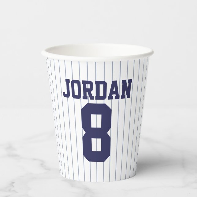 Baseball Jersey - Sports Theme Birthday Party Paper Cups (Front)