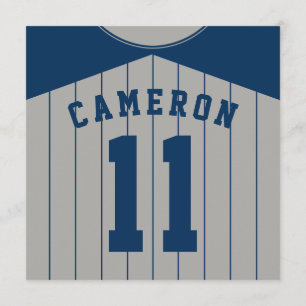 Baseball Jersey Themed Party Invites Template