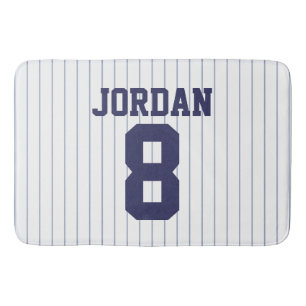 Baseball Jersey with Custom Name and Number Bath Mat