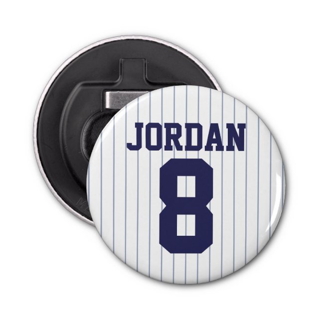 Baseball Jersey with Custom Name and Number Bottle Opener (Front)