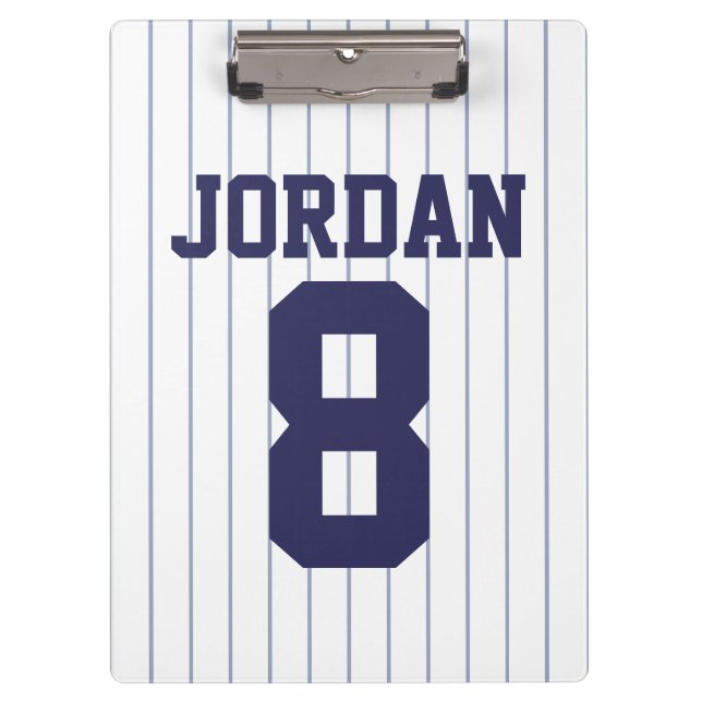 Baseball Jersey with Custom Name and Number Clipboard (Front)