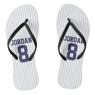 Baseball Jersey with Custom Name and Number Flip Flops