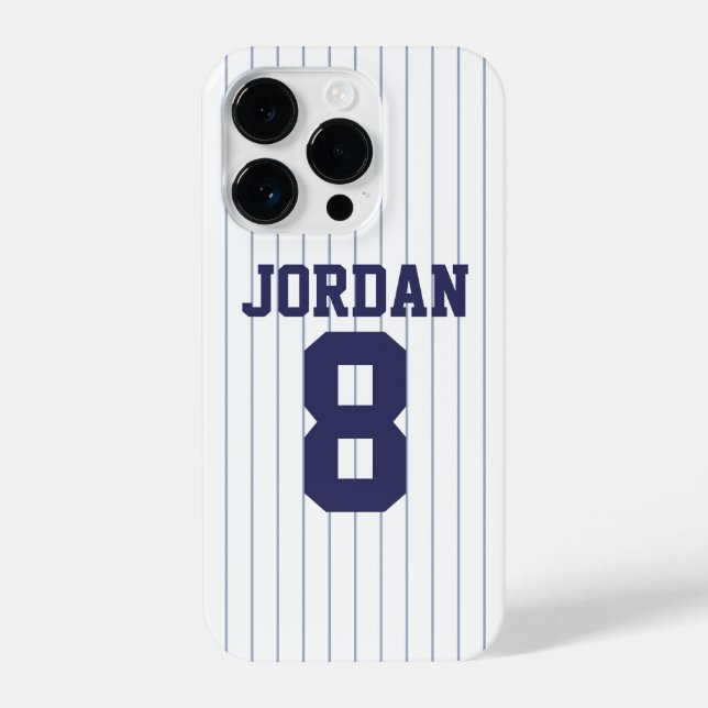 Baseball Jersey with Custom Name and Number iPhone Case (Back)