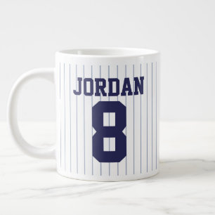 Baseball Jersey with Custom Name and Number Large Coffee Mug