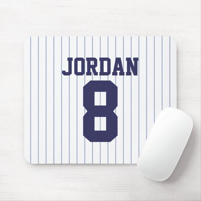 Baseball Jersey with Custom Name and Number Mouse Mat (With Mouse)