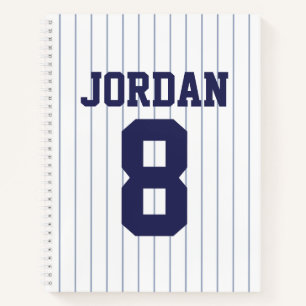 Baseball Jersey with Custom Name and Number Notebook