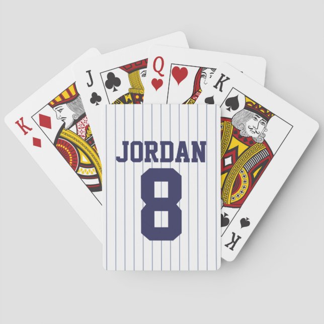 Baseball Jersey with Custom Name and Number Playing Cards (Back)