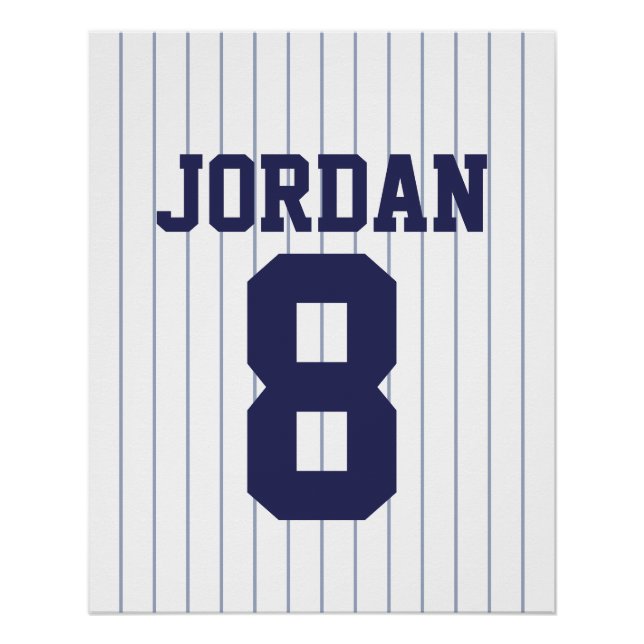 Baseball Jersey with Custom Name and Number Poster (Front)