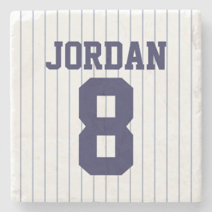 Baseball Jersey with Custom Name and Number Stone Coaster