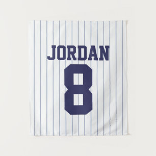 Baseball Jersey with Custom Name and Number Tapestry
