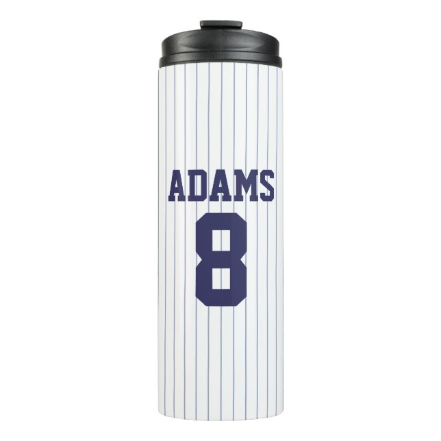 Baseball Jersey with Custom Name and Number Thermal Tumbler (Front)