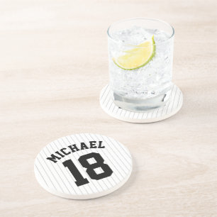 Baseball Jersey with Custom Name & Number Coaster