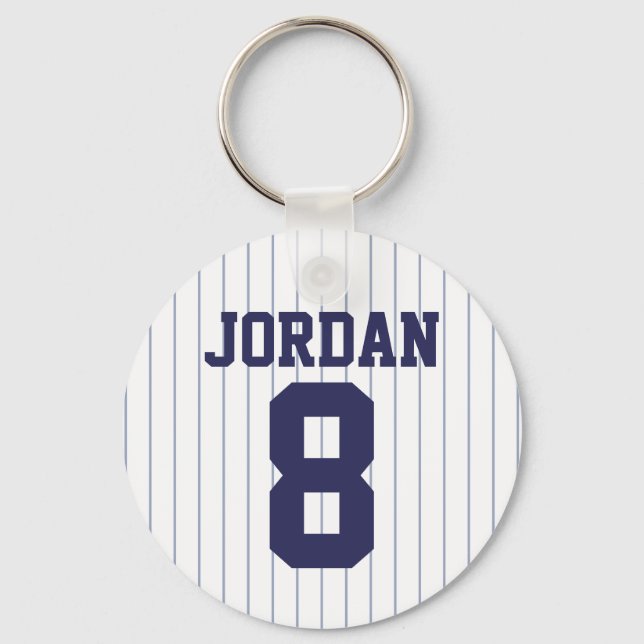 Baseball Jersey with Number Key Ring (Front)