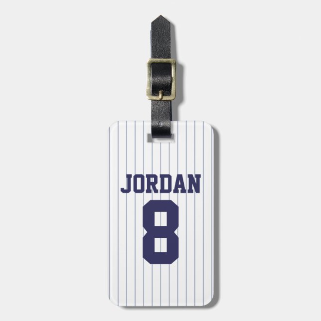 Baseball Jersey with Number Luggage Tag (Front Vertical)