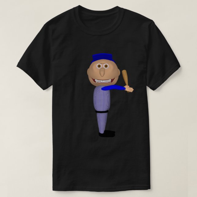 Baseball Johnny (Blue Batter) T-shirt (Design Front)