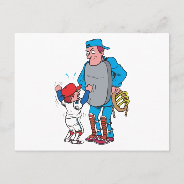 baseball kid arguing with the umpire postcard (Front)