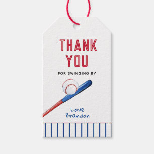 Baseball Kids Birthday Thank you  Gift Tags